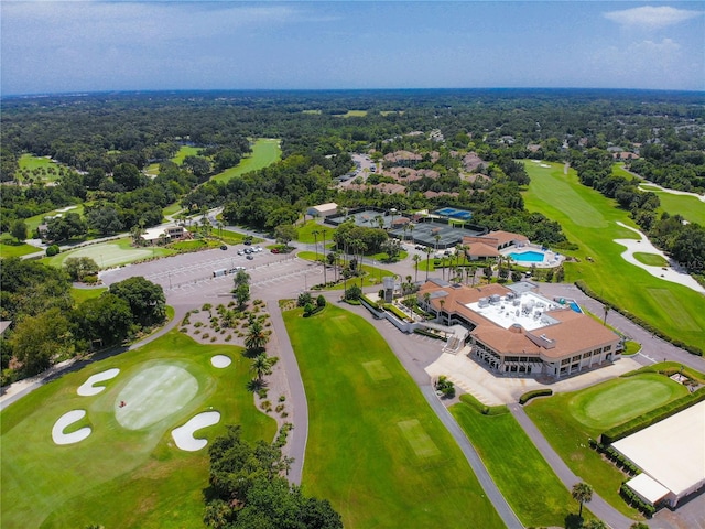 drone / aerial view with golf course view