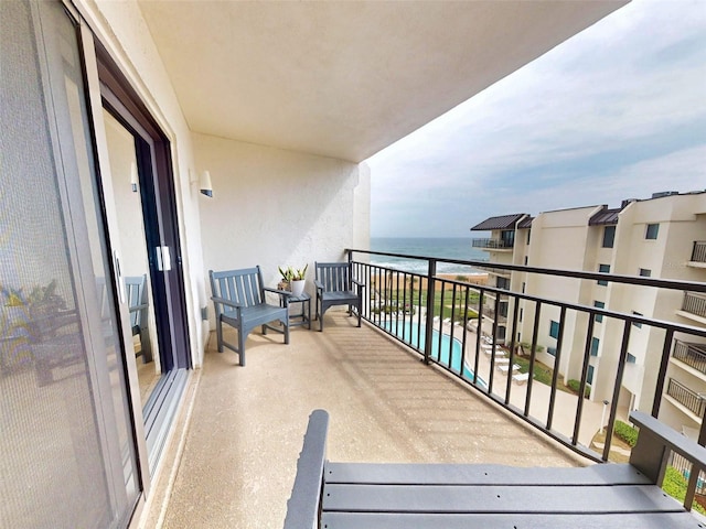 balcony with a water view