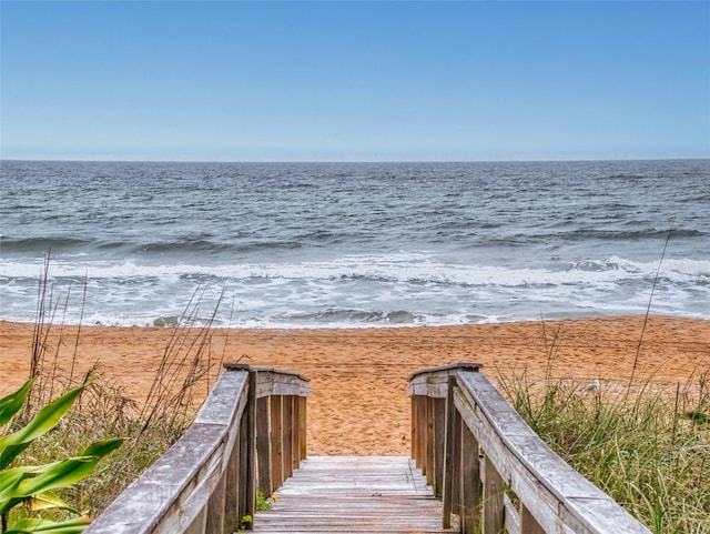 water view with a view of the beach