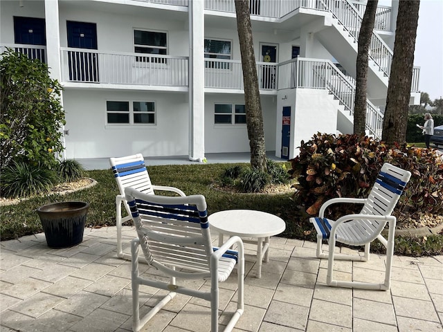 view of patio / terrace with stairs