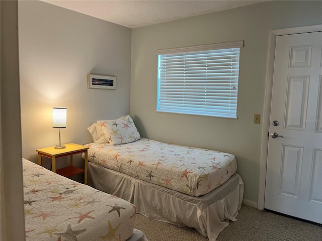 bedroom featuring carpet flooring and baseboards