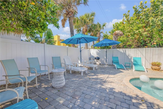 view of patio / terrace with a fenced backyard