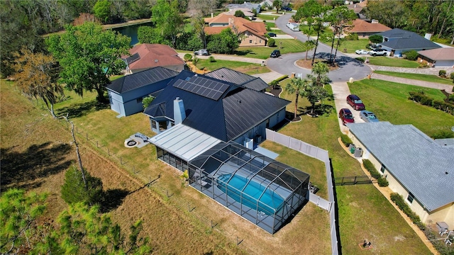 drone / aerial view with a residential view