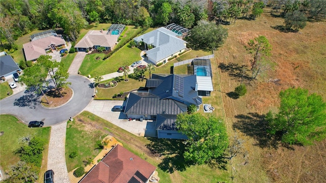 aerial view with a residential view