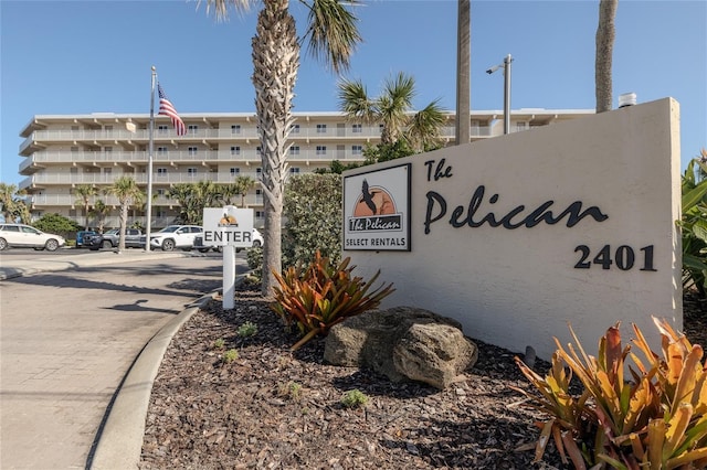 view of community sign