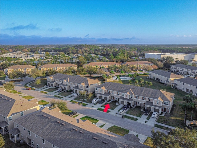 aerial view with a residential view