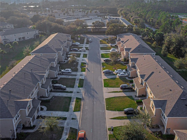 bird's eye view with a residential view