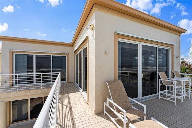 balcony featuring a patio area