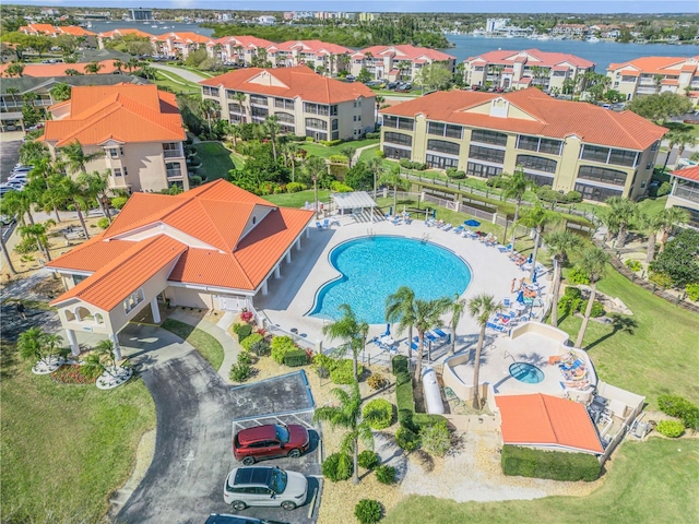 407 Bouchelle Dr Unit 205, New Smyrna Beach, FL 32169 - bird's eye view featuring a residential view