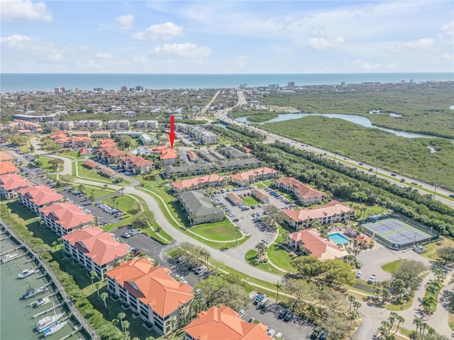 407 Bouchelle Dr Unit 205, New Smyrna Beach, FL 32169 - birds eye view of property with a water view