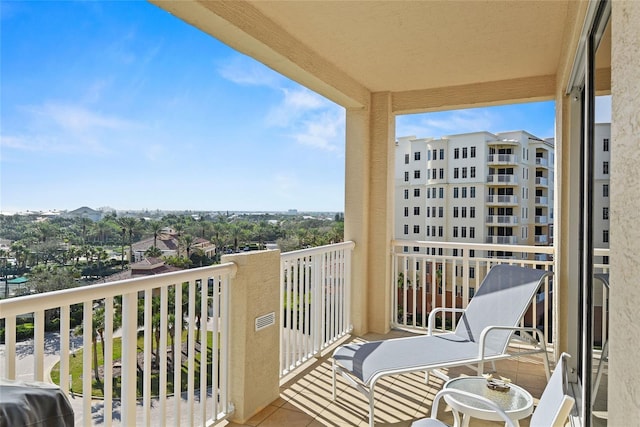 balcony featuring area for grilling