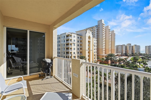 balcony with a view of city