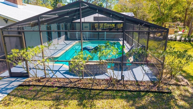 pool with a lanai