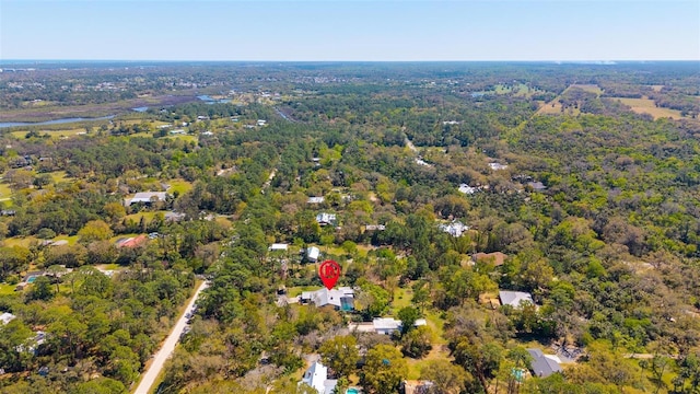 drone / aerial view with a forest view