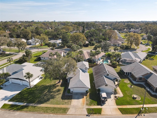 drone / aerial view with a residential view