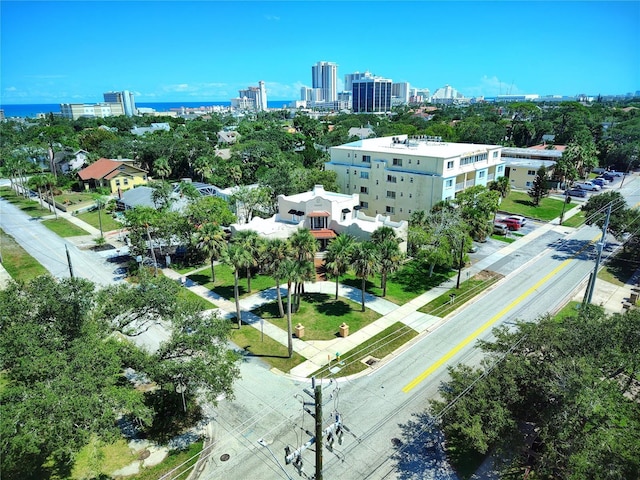 bird's eye view featuring a view of city