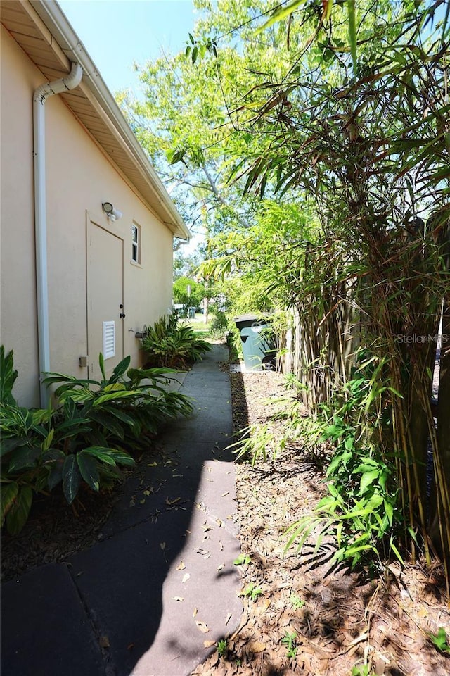 view of property exterior with stucco siding