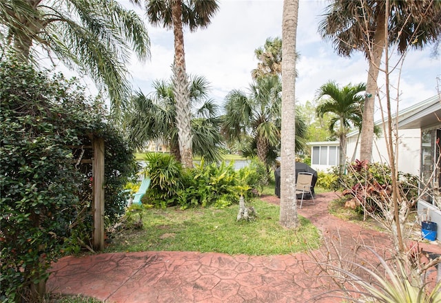 view of yard with a patio area