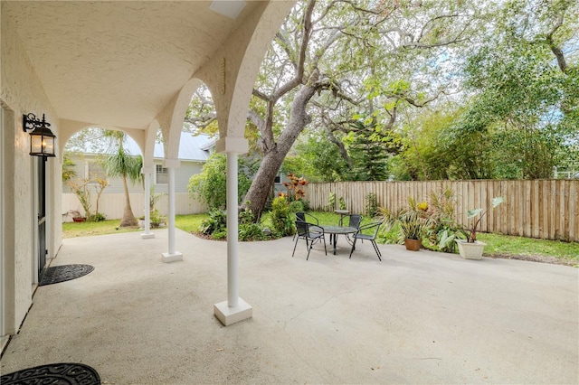 view of patio / terrace featuring a fenced backyard