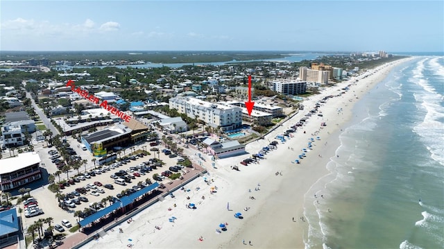 111 N Atlantic Ave Unit A219, New Smyrna Beach, FL 32169 - birds eye view of property with a view of the beach and a water view
