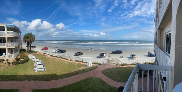 111 N Atlantic Ave Unit A219, New Smyrna Beach, FL 32169 - property view of water featuring a view of the beach and fence