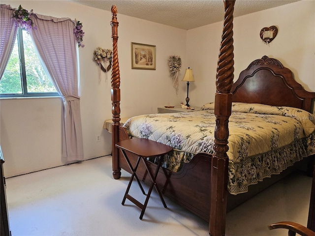 bedroom with a textured ceiling