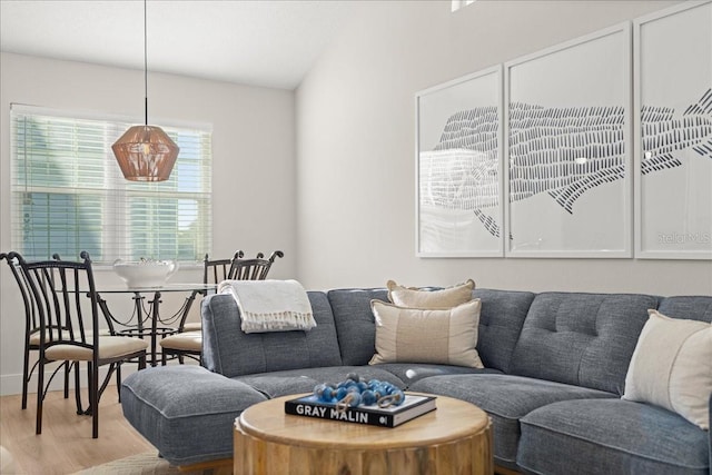 living room with wood finished floors