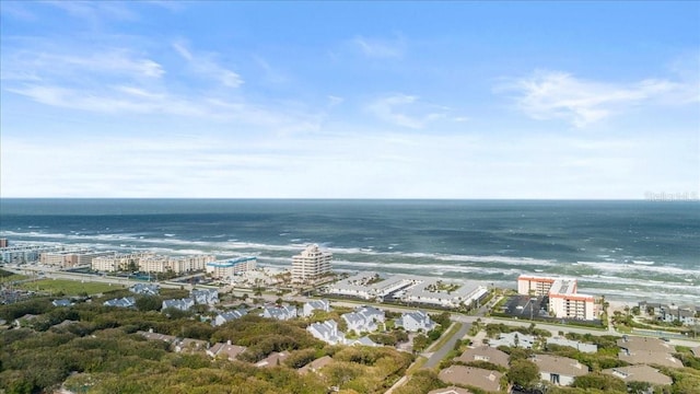 aerial view with a water view and a view of city