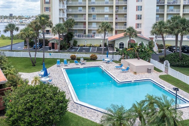 533 Marina Point Dr Unit 533, Daytona Beach, FL 32114 - community pool with a yard, a patio area, and fence