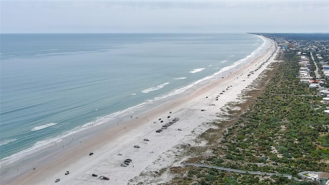 property view of water featuring a beach view