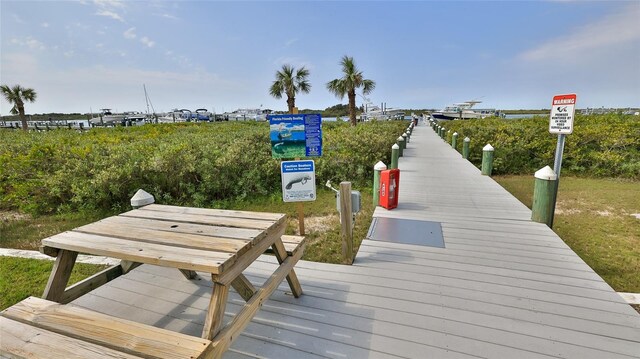 view of dock area