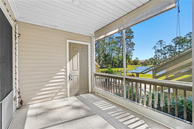 balcony with a water view