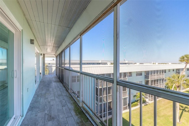 view of unfurnished sunroom