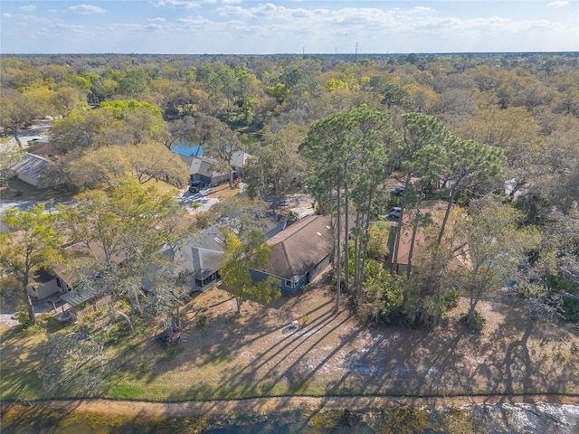 aerial view featuring a forest view