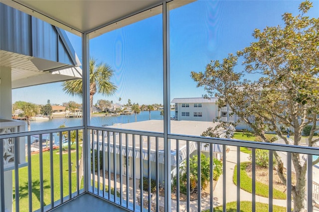 balcony with a water view