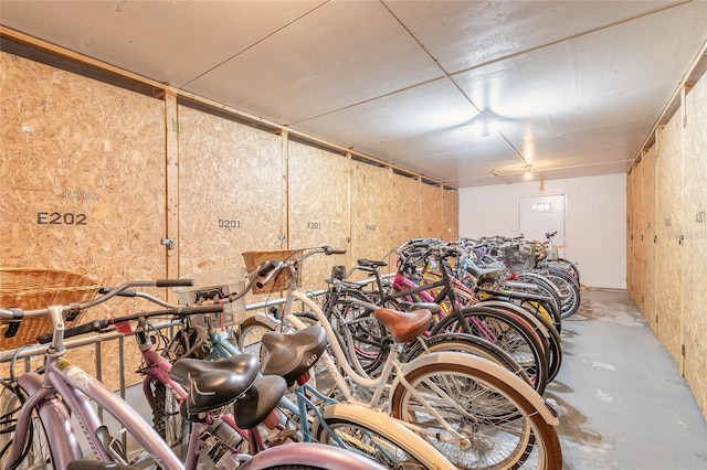 garage with bike storage