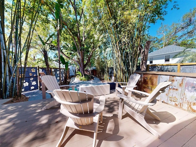 536 Faulkner St, New Smyrna Beach, FL 32168 - deck featuring a fenced backyard