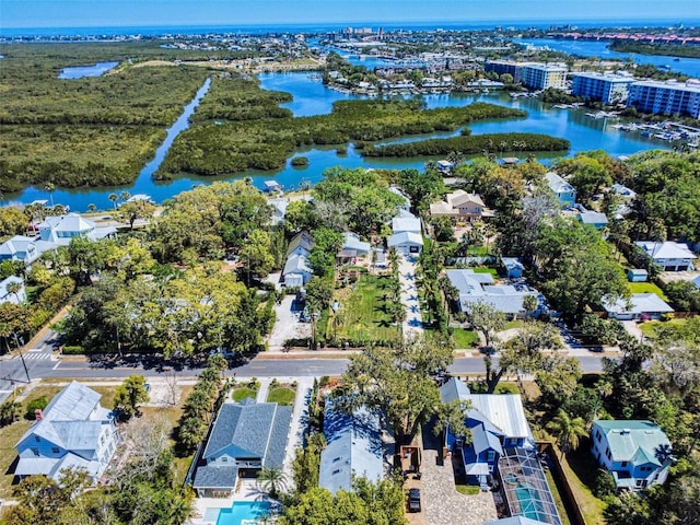 536 Faulkner St, New Smyrna Beach, FL 32168 - drone / aerial view featuring a water view