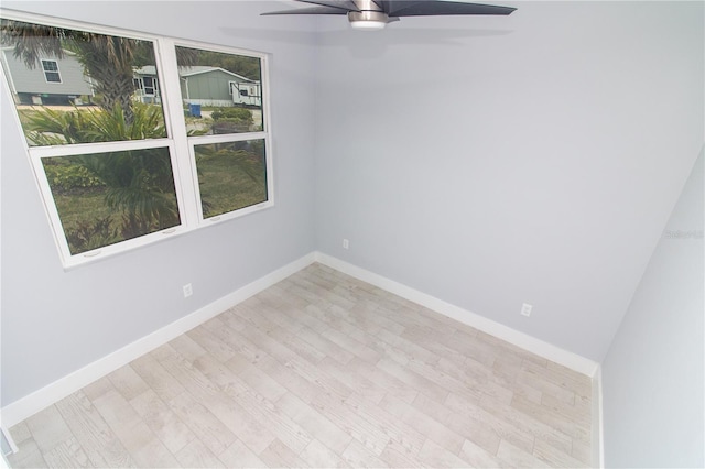 113 Douglas St, Edgewater, FL 32141 - empty room with ceiling fan, wood finished floors, and baseboards