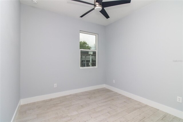 113 Douglas St, Edgewater, FL 32141 - unfurnished room with light wood finished floors, a ceiling fan, and baseboards