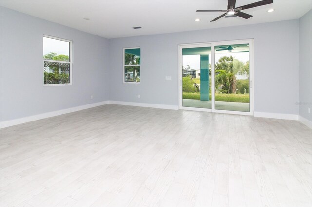113 Douglas St, Edgewater, FL 32141 - spare room featuring ceiling fan, light wood finished floors, baseboards, and recessed lighting