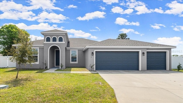 11 Lyons Pl, Palm Coast, FL 32137 - view of front of house featuring a garage, concrete driveway, stucco siding, and a shingled roof