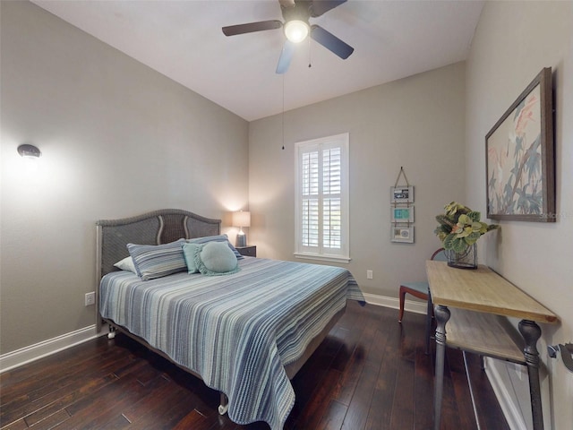 2656 Old Smyrna Trl, New Smyrna Beach, FL 32168 - bedroom featuring baseboards, a ceiling fan, and hardwood / wood-style floors