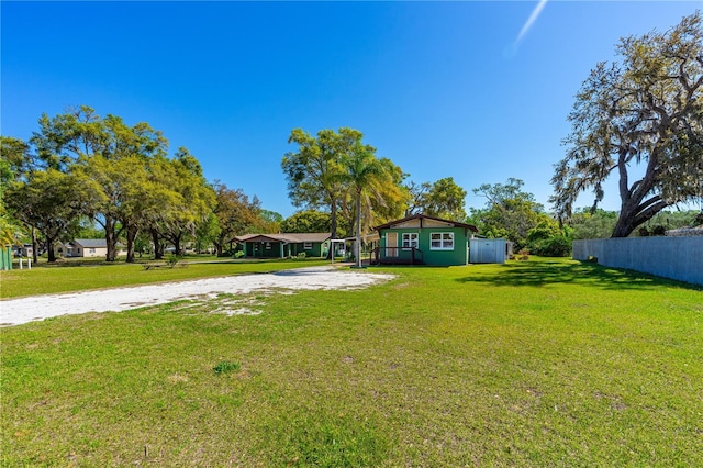 191 Howes St, Oak Hill, FL 32759 - view of yard featuring fence and gravel driveway