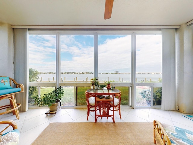 438 Bouchelle Dr Unit 104, New Smyrna Beach, FL 32169 - sunroom / solarium with a water view