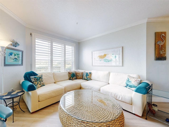 438 Bouchelle Dr Unit 104, New Smyrna Beach, FL 32169 - living area with crown molding