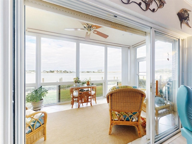 438 Bouchelle Dr Unit 104, New Smyrna Beach, FL 32169 - sunroom with a water view