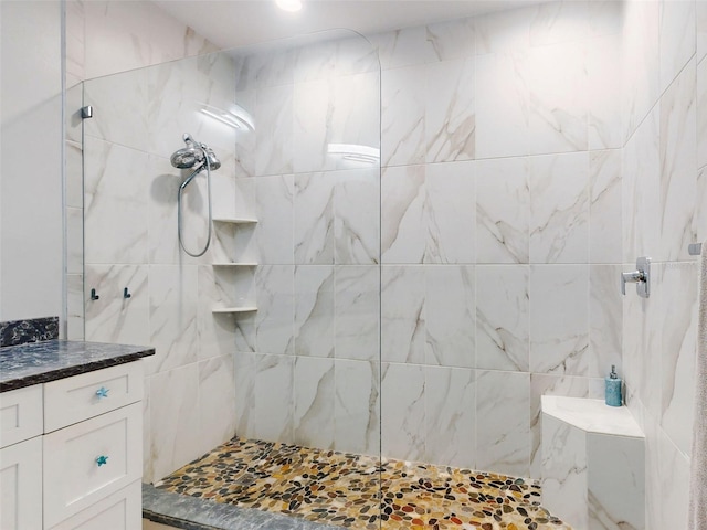 438 Bouchelle Dr Unit 104, New Smyrna Beach, FL 32169 - full bath with a walk in shower and vanity