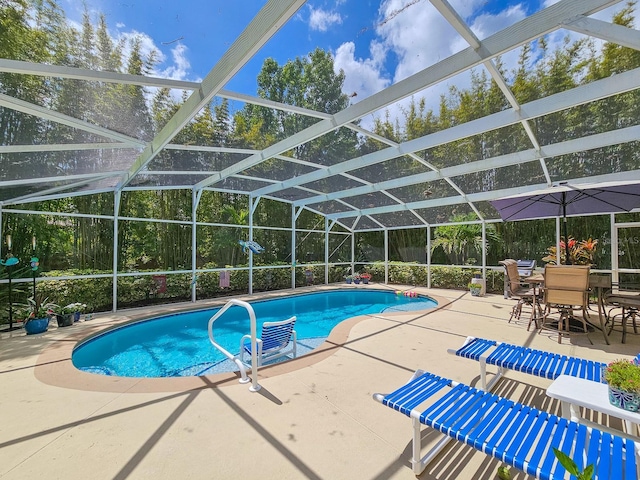 pool featuring a patio and a lanai
