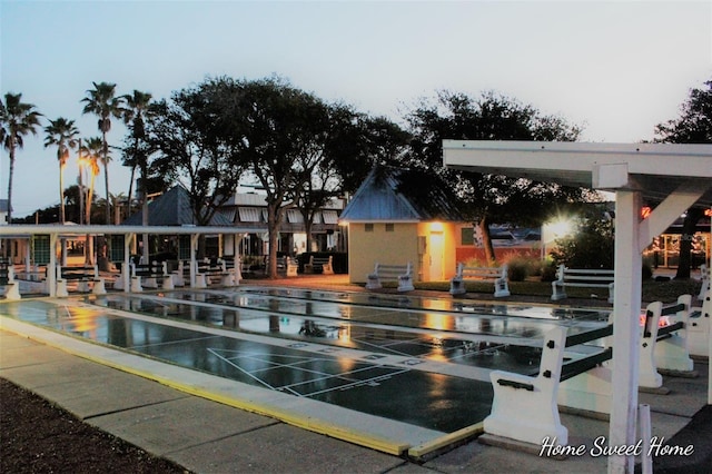 view of home's community with shuffleboard